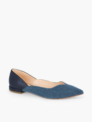 PORTIA DENIM TRIM NAPPA FLATS | Talbots sale