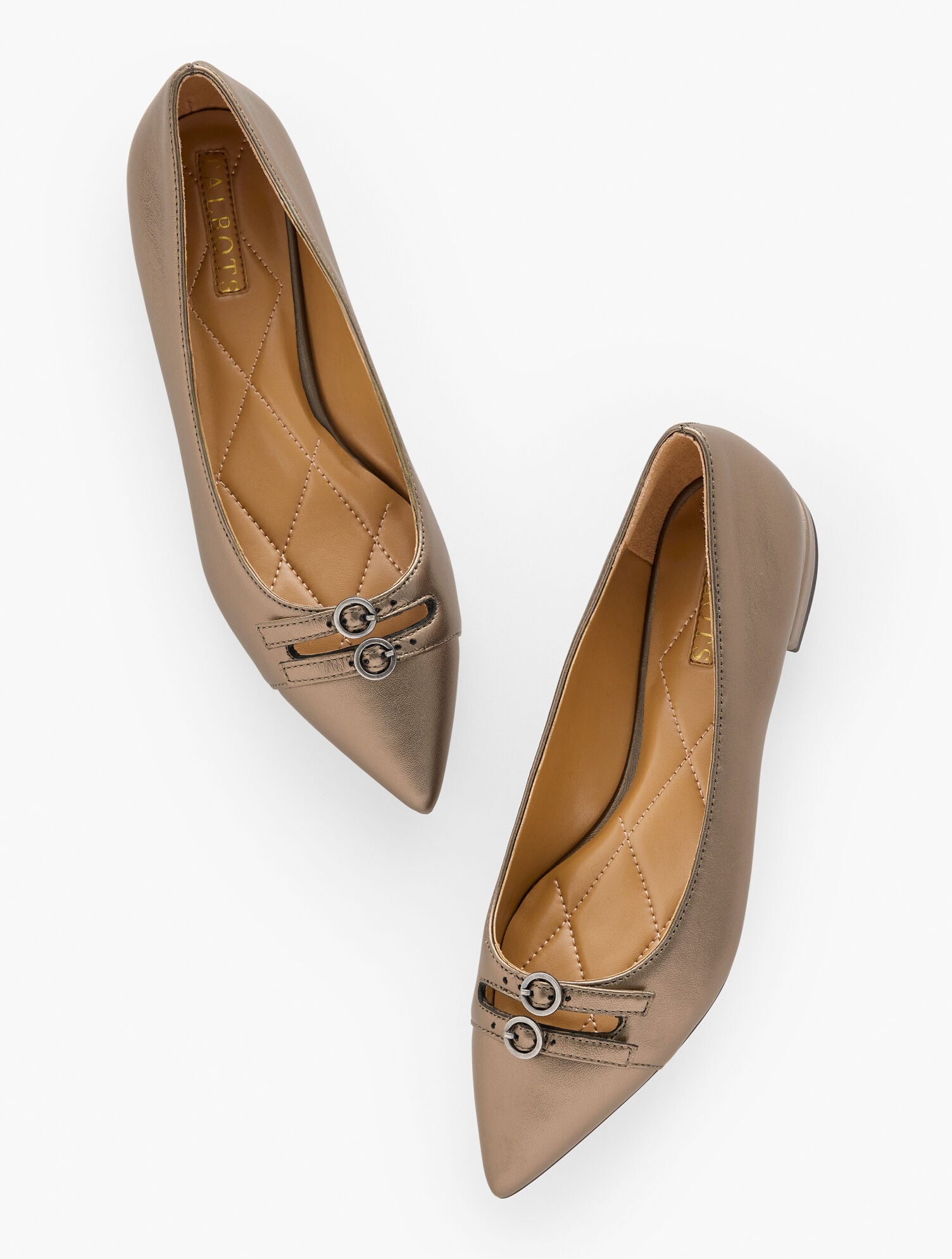 SCARLET METALLIC CUT OUT NAPPA FLATS | Talbots for sale