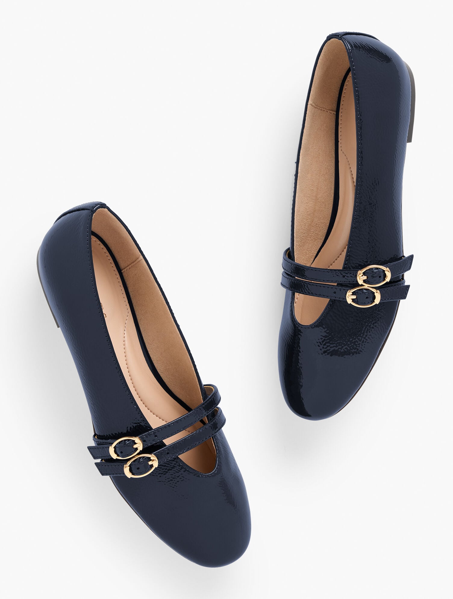 VERA PATENT MARY JANE BALLET FLATS - CRINKLE | Talbots on sale