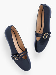 VERA PATENT MARY JANE BALLET FLATS - CRINKLE | Talbots on sale