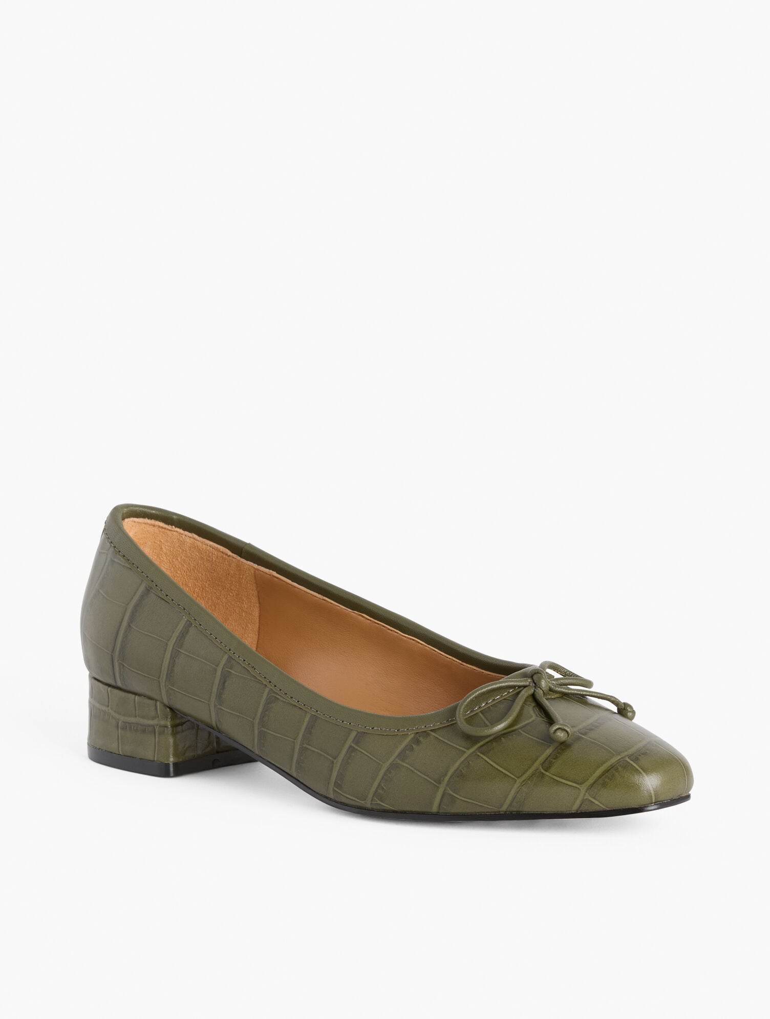 VANESSA BLOCK HEEL PUMPS - CROC EMBOSSED | Talbots outlet