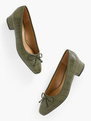 VANESSA BLOCK HEEL PUMPS - CROC EMBOSSED | Talbots outlet