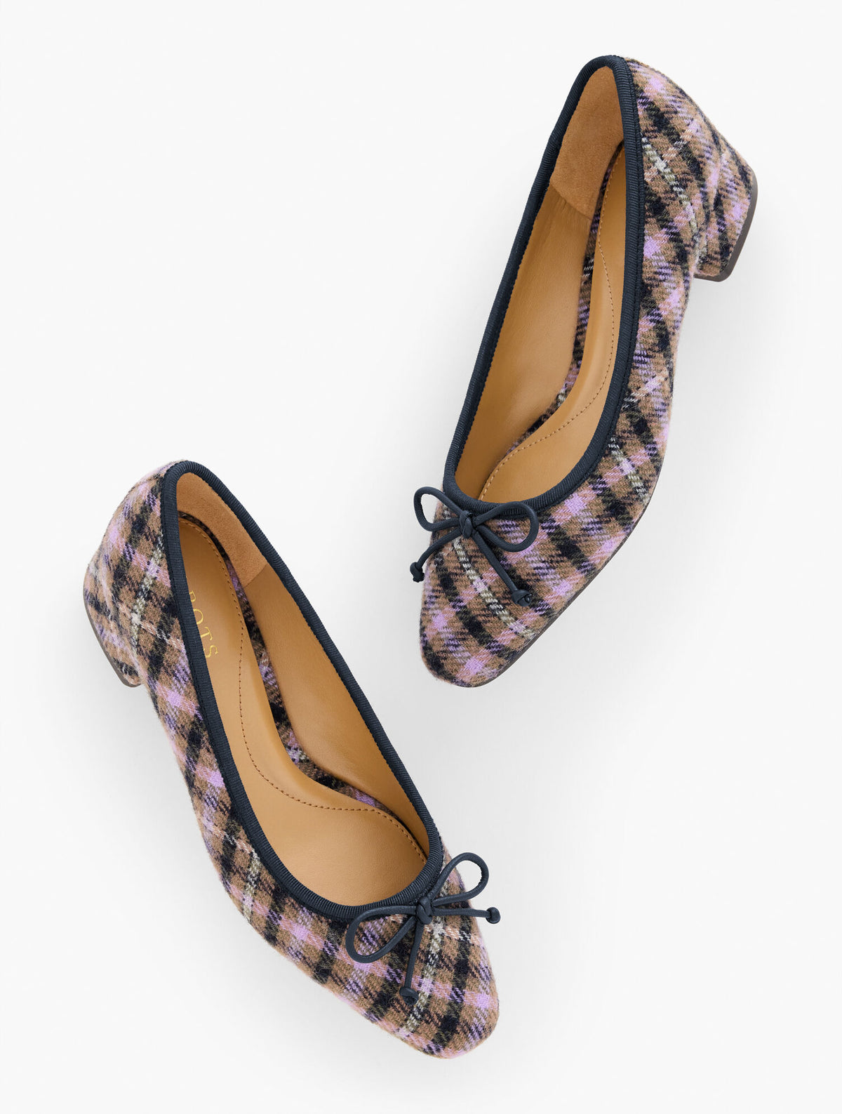 VANESSA PEMBERLEY PLAID BLOCK HEEL PUMPS | Talbots online