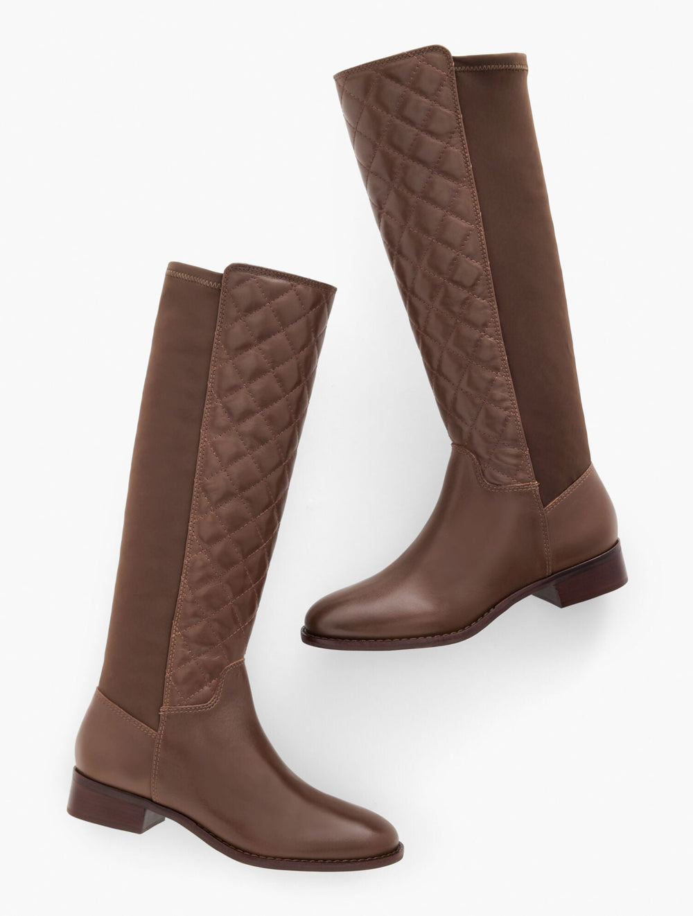 TISH STRETCH QUILTED LEATHER TALL BOOTS | Talbots online