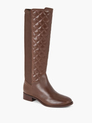TISH STRETCH QUILTED LEATHER TALL BOOTS | Talbots online