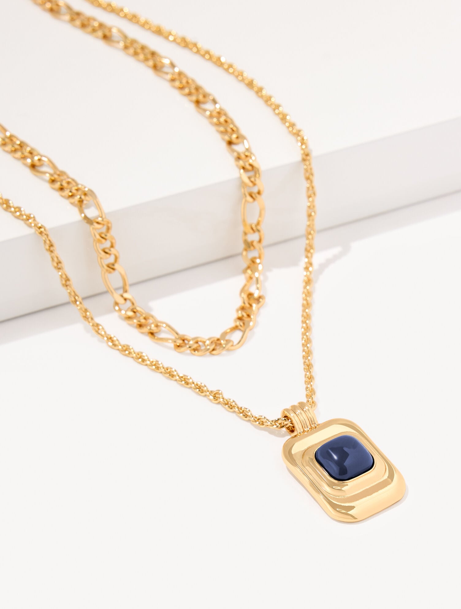 LAYERED GEO PENDANT NECKLACE | Talbots outlet
