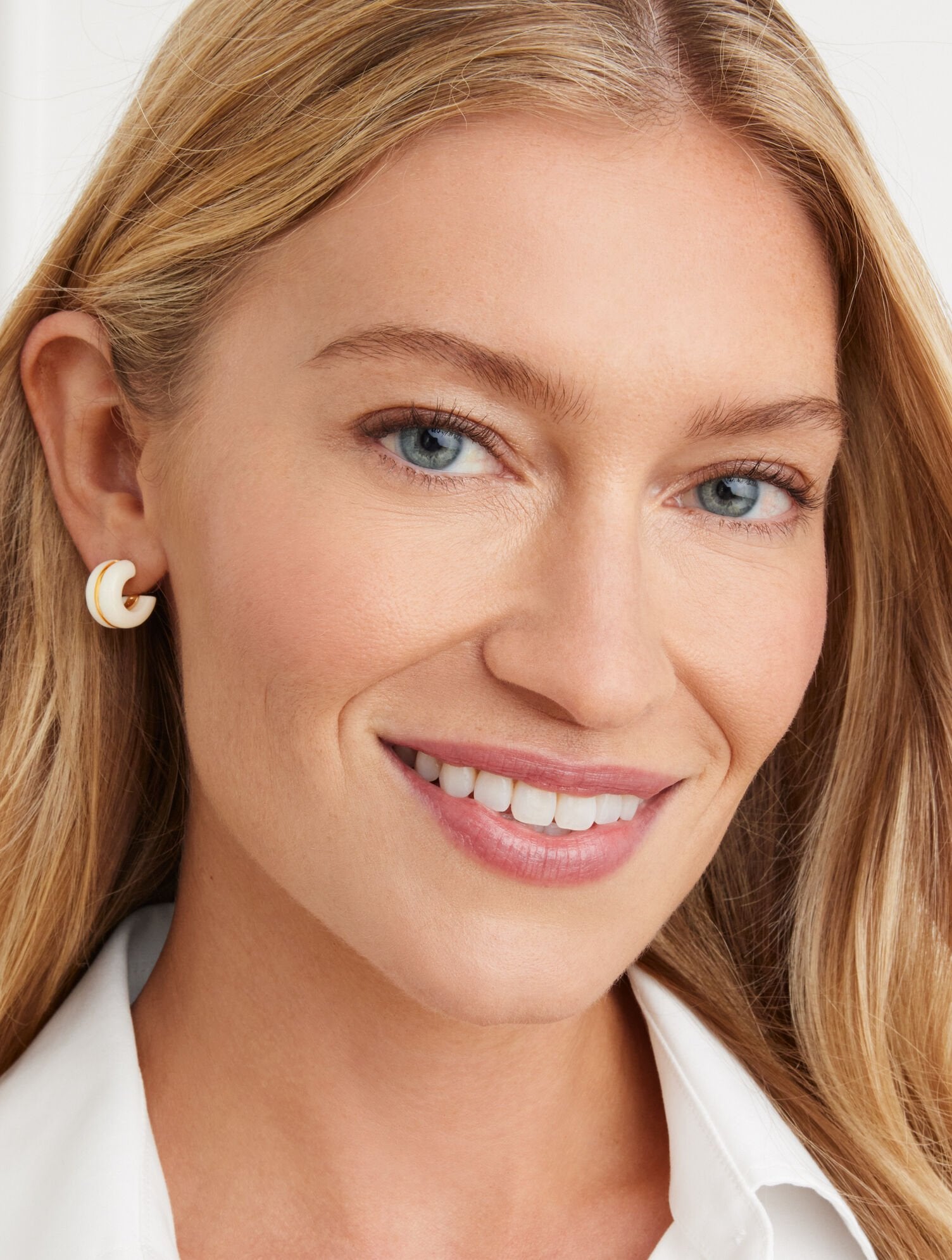 RESIN HUGGIE HOOP EARRINGS | Talbots online