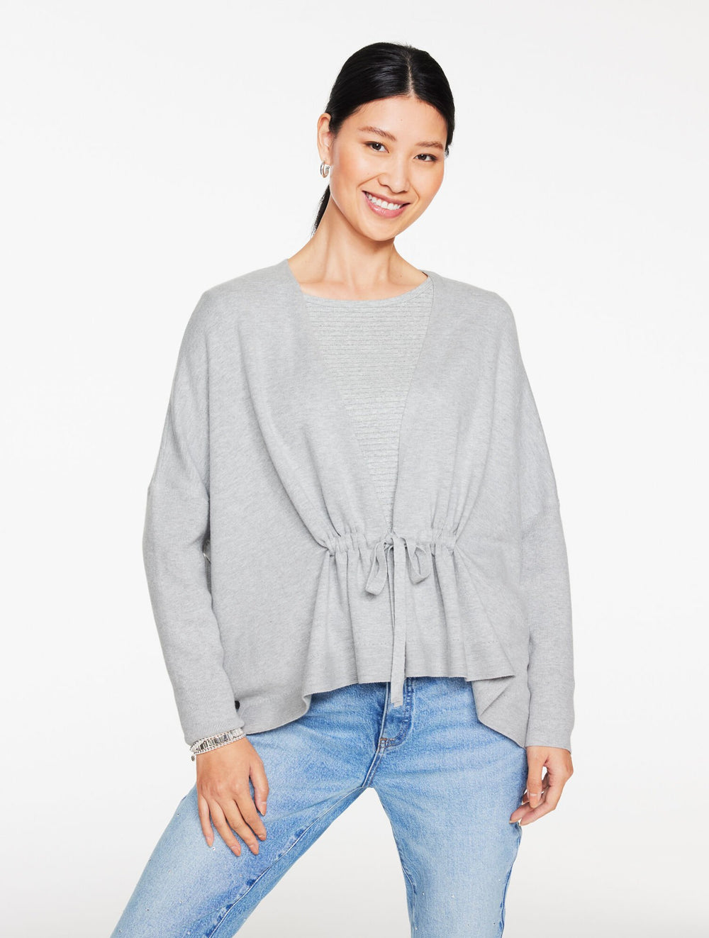 GATHERED WAIST FLYAWAY CARDIGAN | Talbots outlet