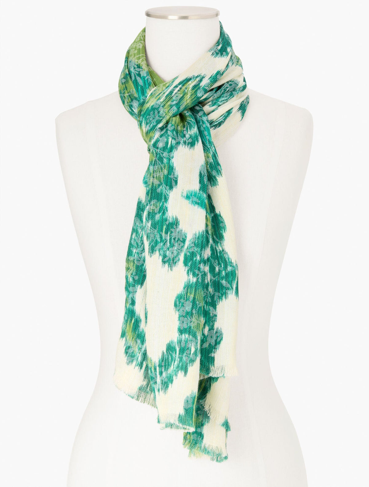 WATERCOLOR DAMASK OBLONG SCARF | Talbots online