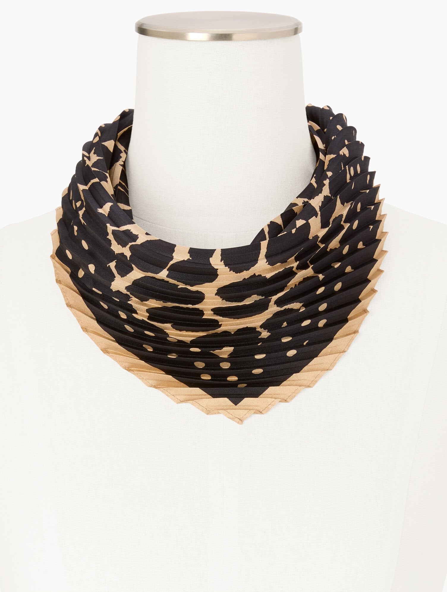 DOTS & ANIMAL PLEATED SILK SQUARE SCARF | Talbots US
