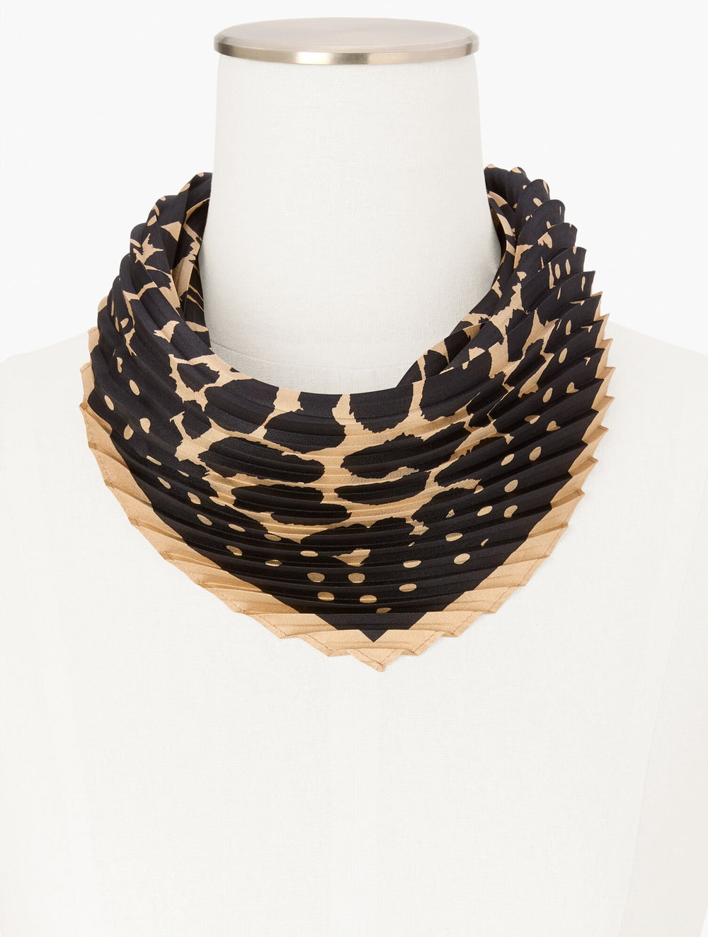 DOTS & ANIMAL PLEATED SILK SQUARE SCARF | Talbots US