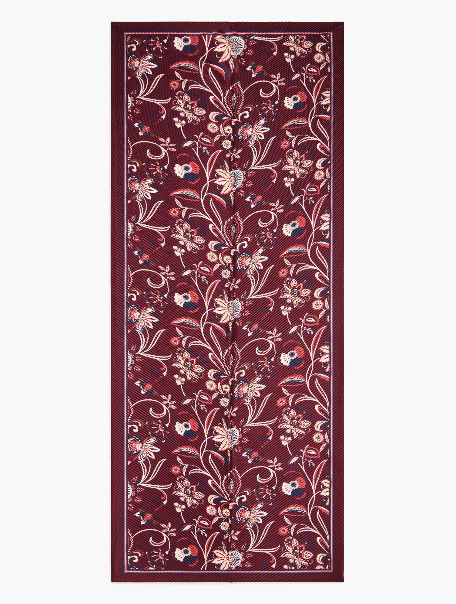 ECHO PLEATED LIVELY FLORAL OBLONG SCARF | Talbots on sale