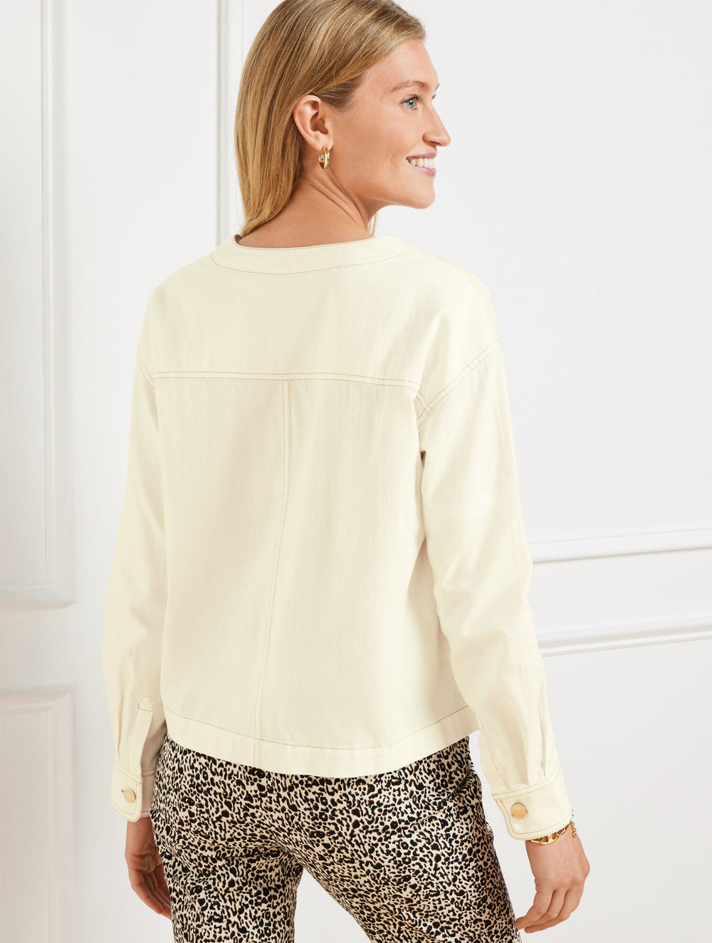 DENIM POPOVER SHIRT - LIGHT ECRU | Talbots sale