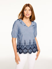 EMBROIDERED LACE TOP | Talbots discount