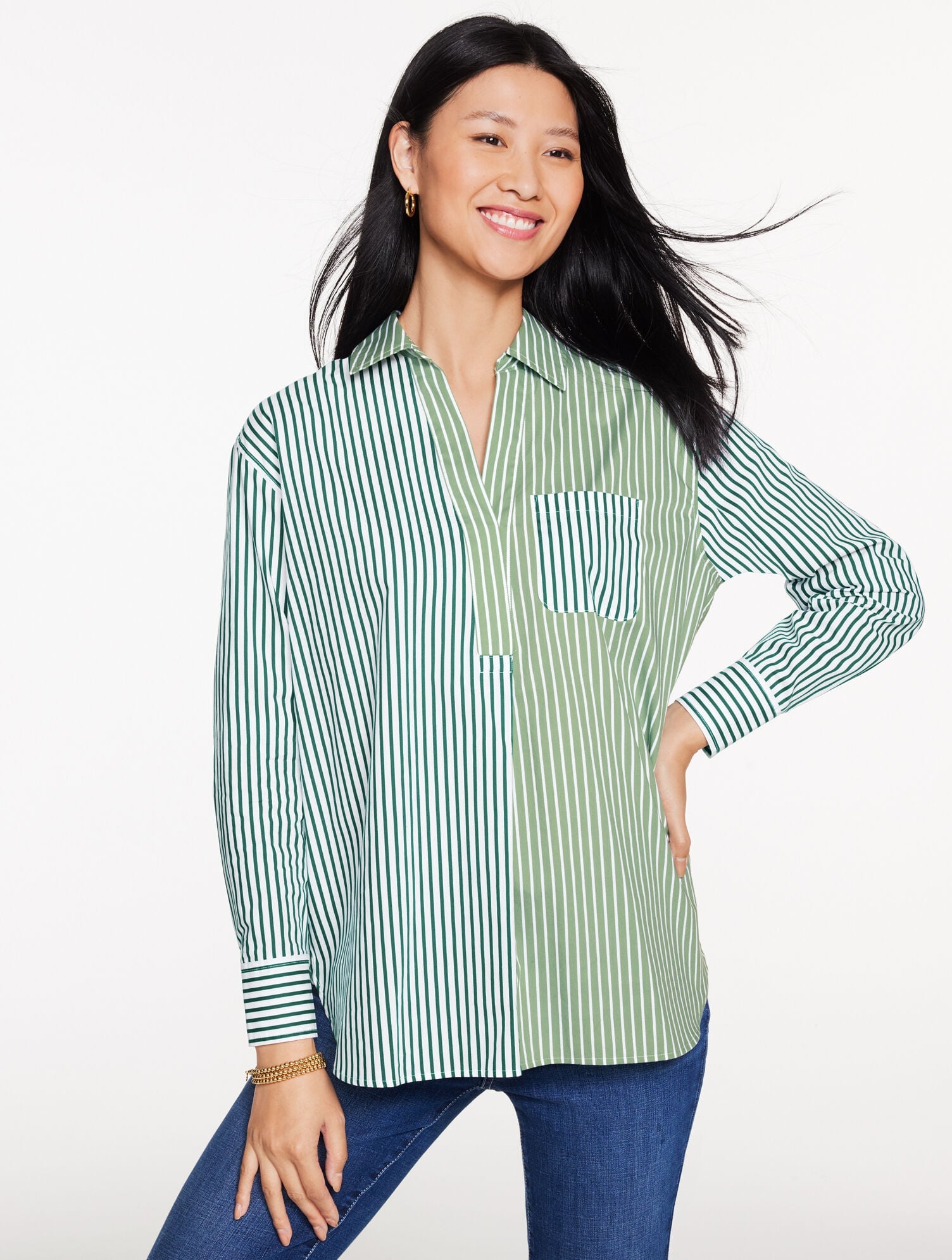 POPLIN TOP - TAILORED STRIPE | Talbots for sale