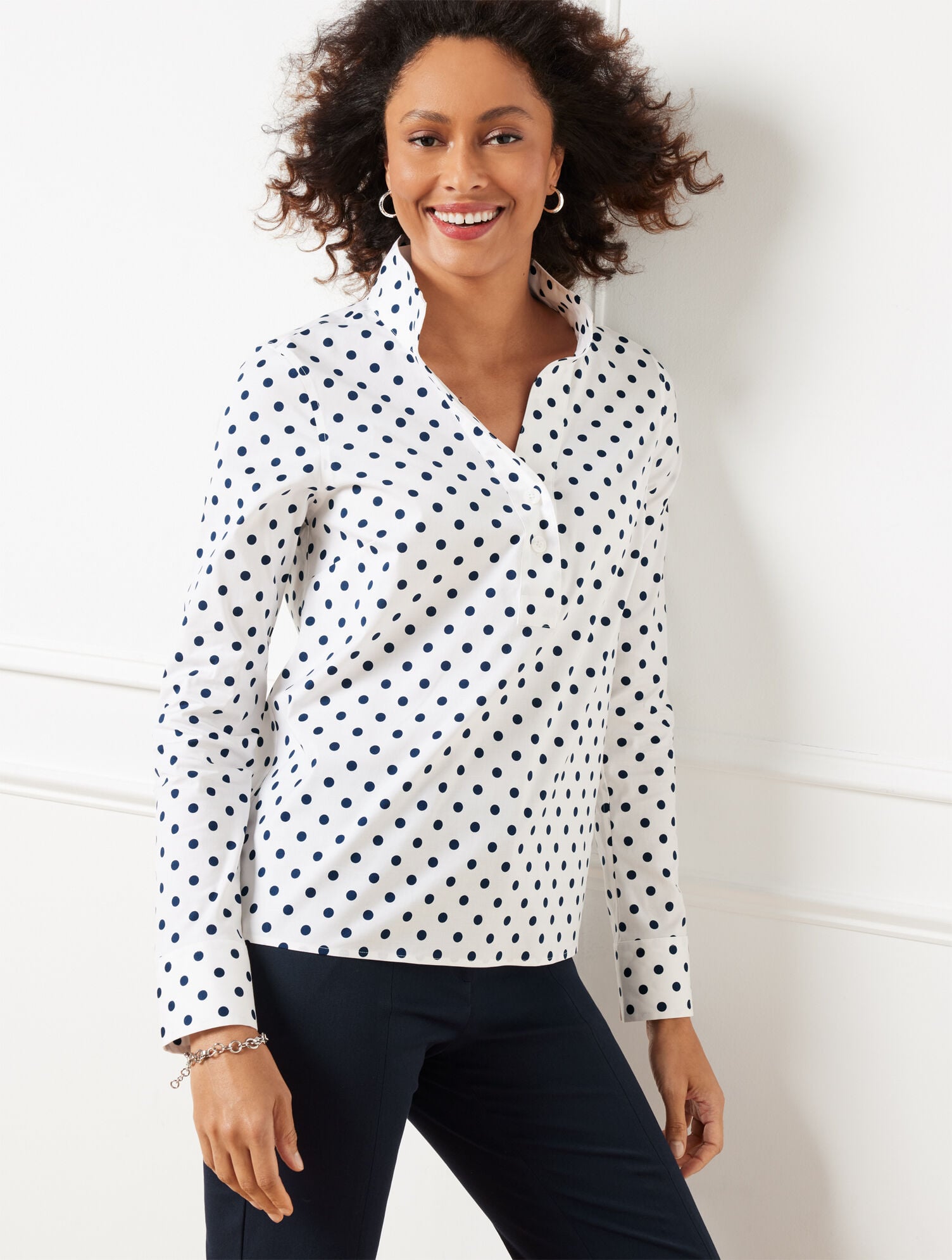 NON-IRON POPOVER - LOVELY DOTS | Talbots outlet