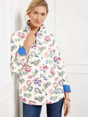 MODERN CLASSIC SHIRT - PASSPORT STAMPS | Talbots discount