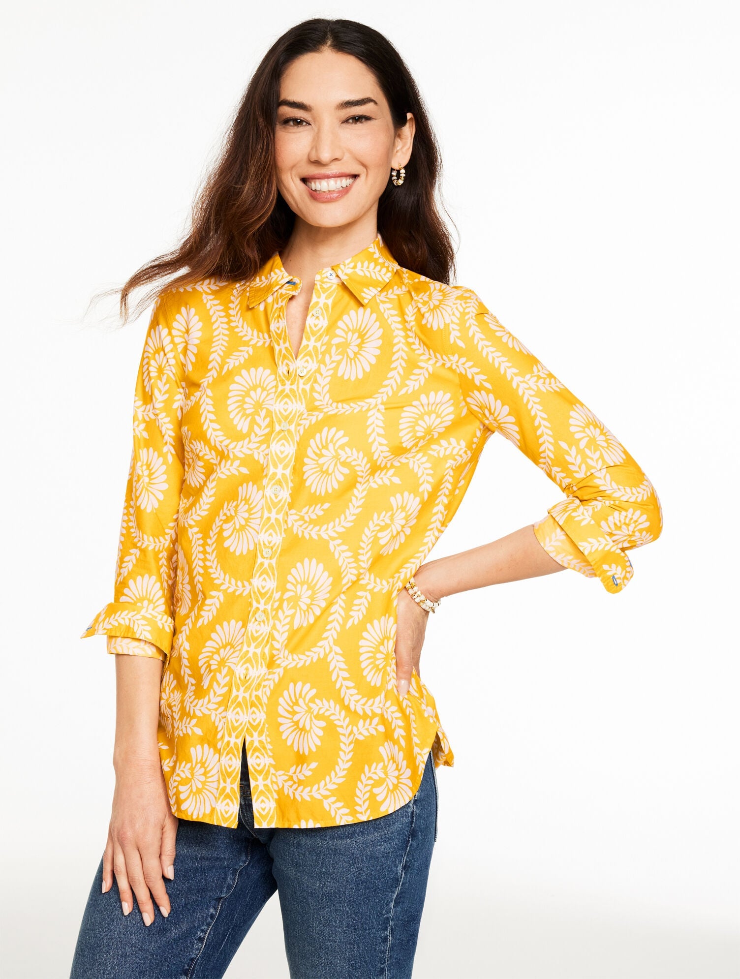 MODERN CLASSIC SHIRT - SWIRLING VINES | Talbots on sale