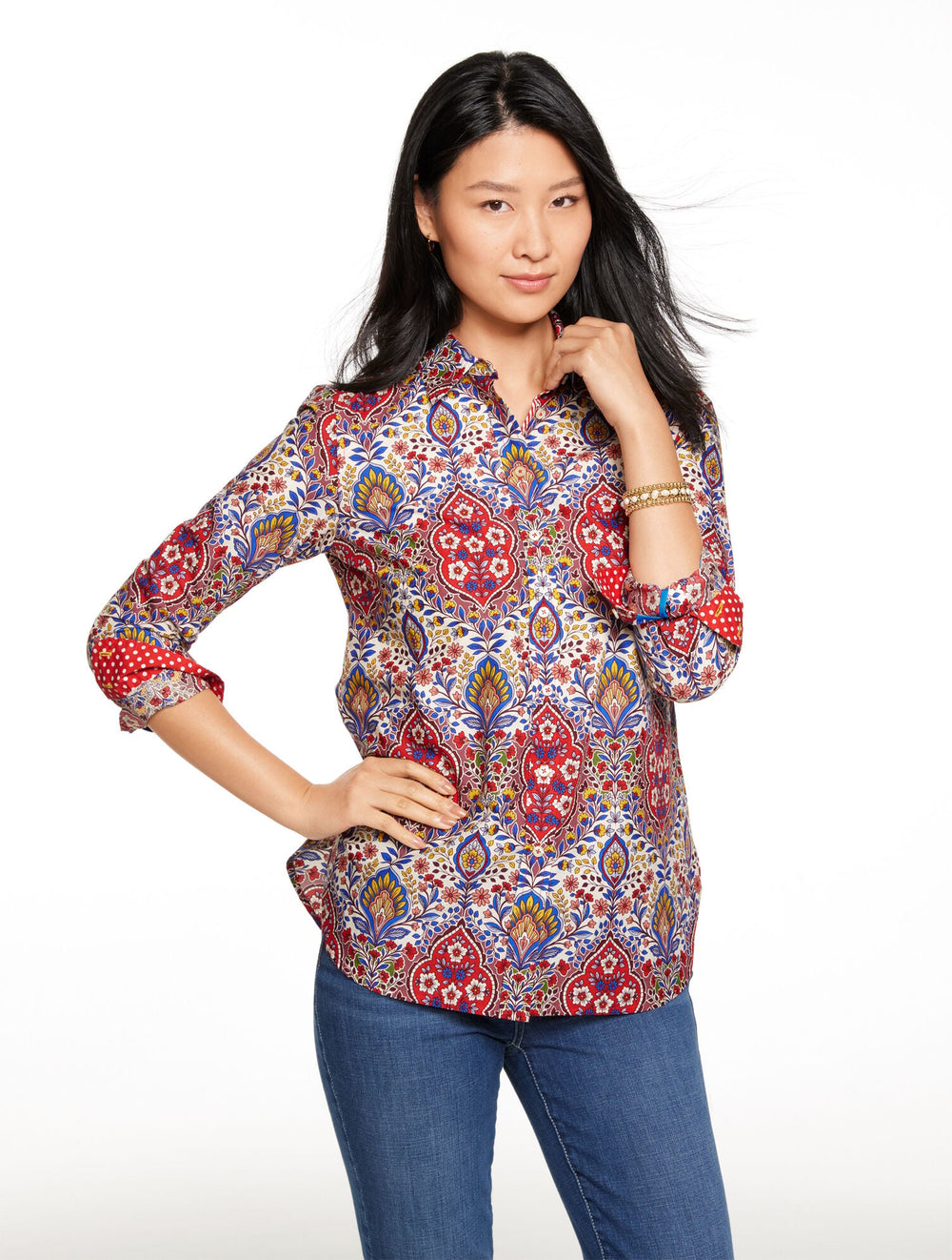 MODERN CLASSIC SHIRT - BOTANICAL MEDALLION | Talbots sale