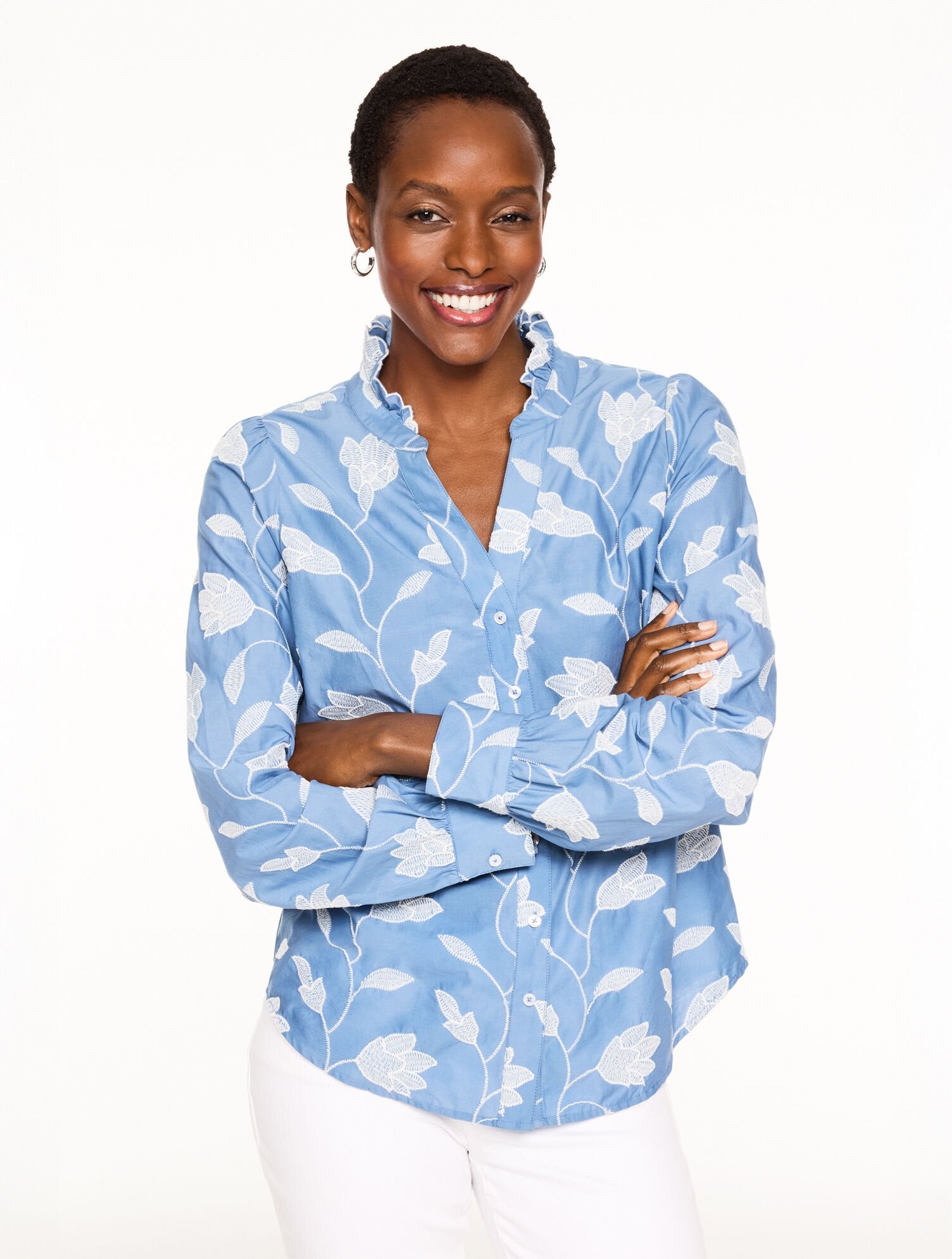 EMBROIDERED TOP - HYDE PARK BLOSSOMS | Talbots US