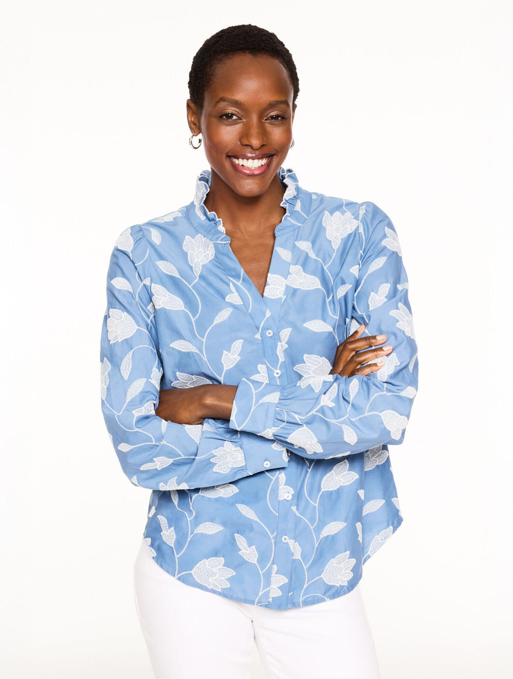 EMBROIDERED TOP - HYDE PARK BLOSSOMS | Talbots US