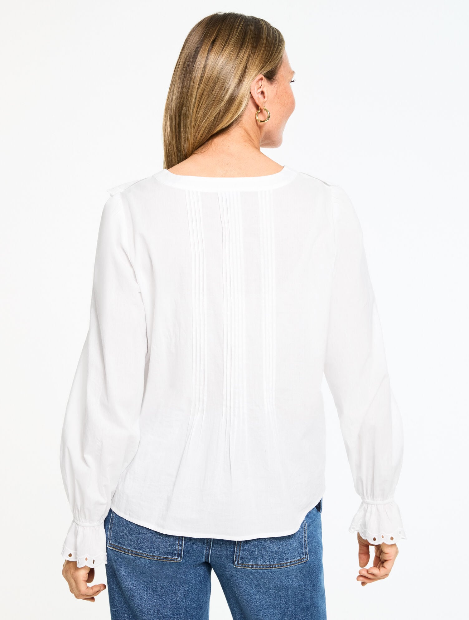 PINTUCK RUFFLE VOILE TOP | Talbots discount
