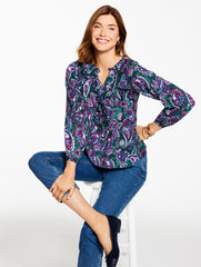 RUFFLE TOP - PICCADILLY PAISLEY | Talbots near me