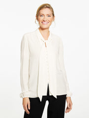 TIE NECK SHIRT | Talbots online