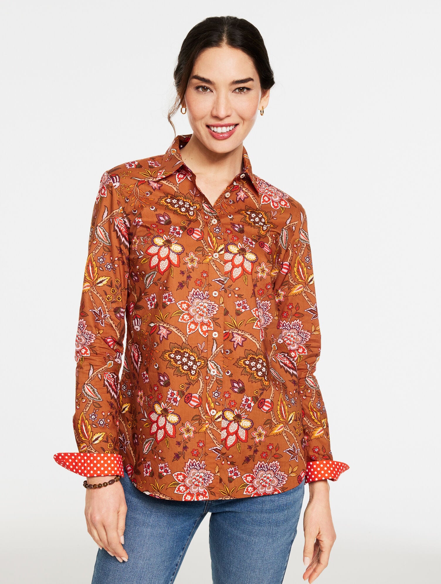 MODERN CLASSIC SHIRT - BLOOMING JACOBEAN | Talbots US