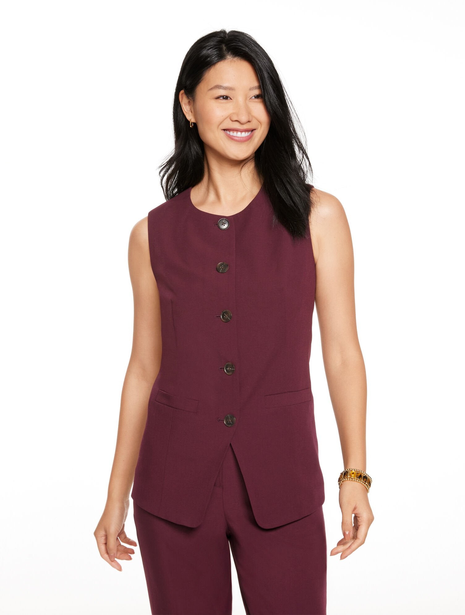 CITY TWILL VEST | Talbots outlet
