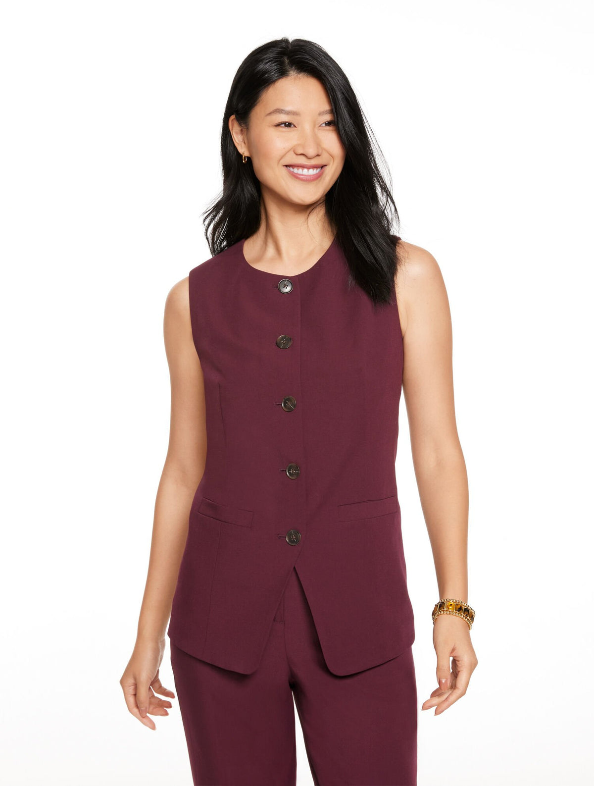 CITY TWILL VEST | Talbots outlet