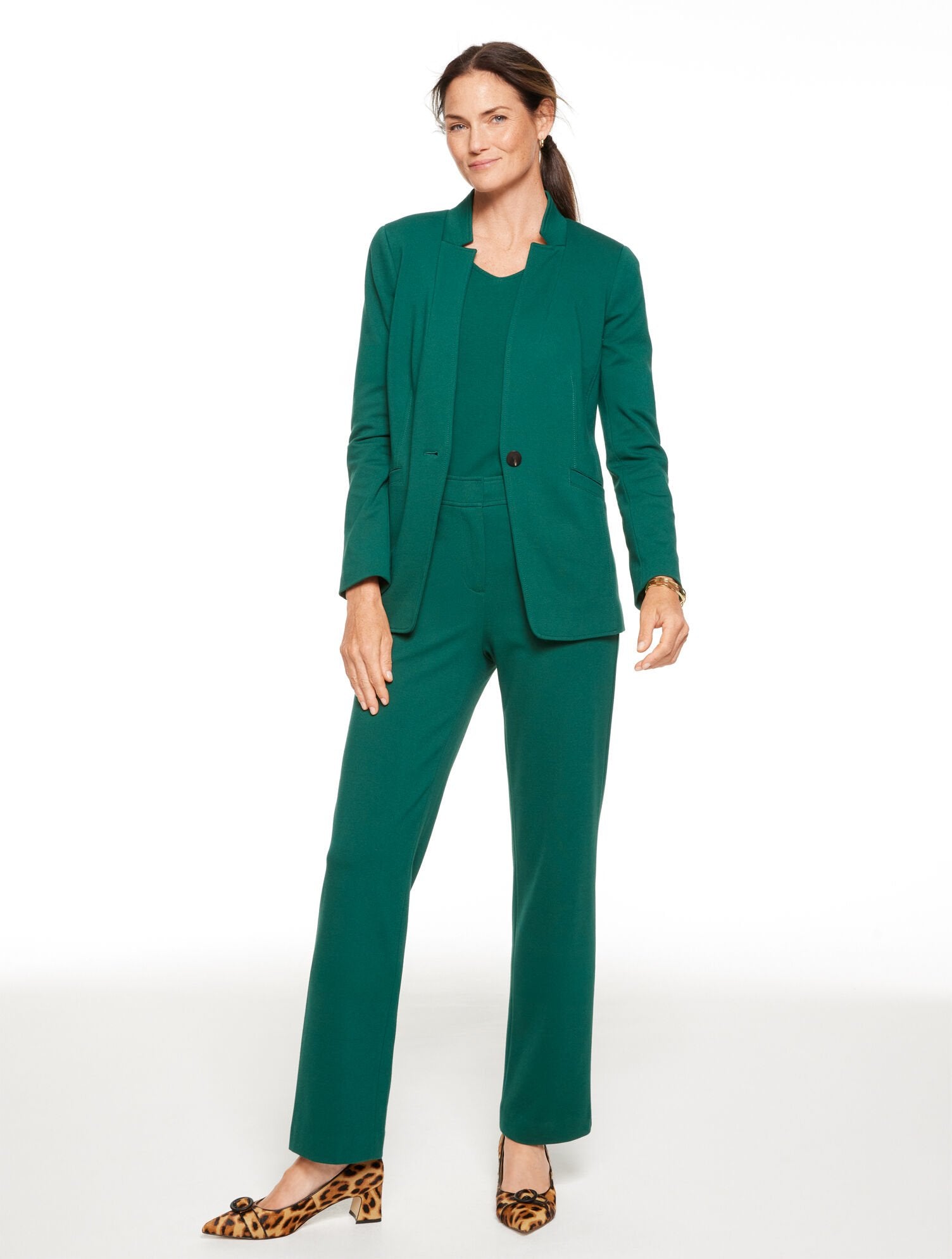 LUXE PONTE SINGLE BUTTON BLAZER | Talbots outlet