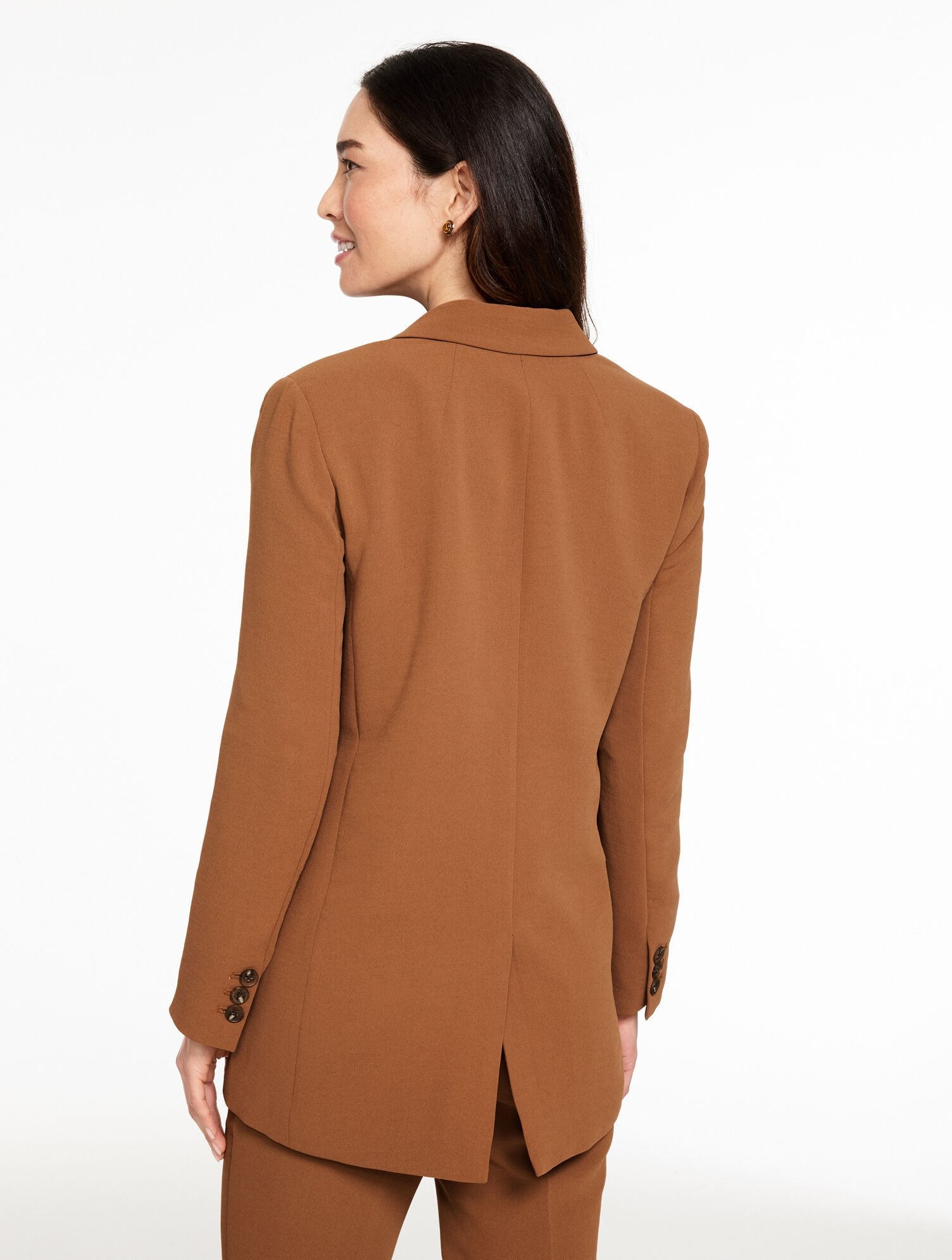 POLISHED CREPE SINGLE BUTTON BLAZER | Talbots for sale