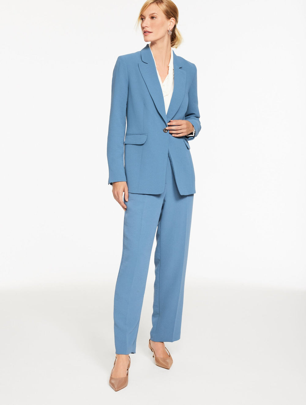 POLISHED CREPE SINGLE BUTTON BLAZER | Talbots near me