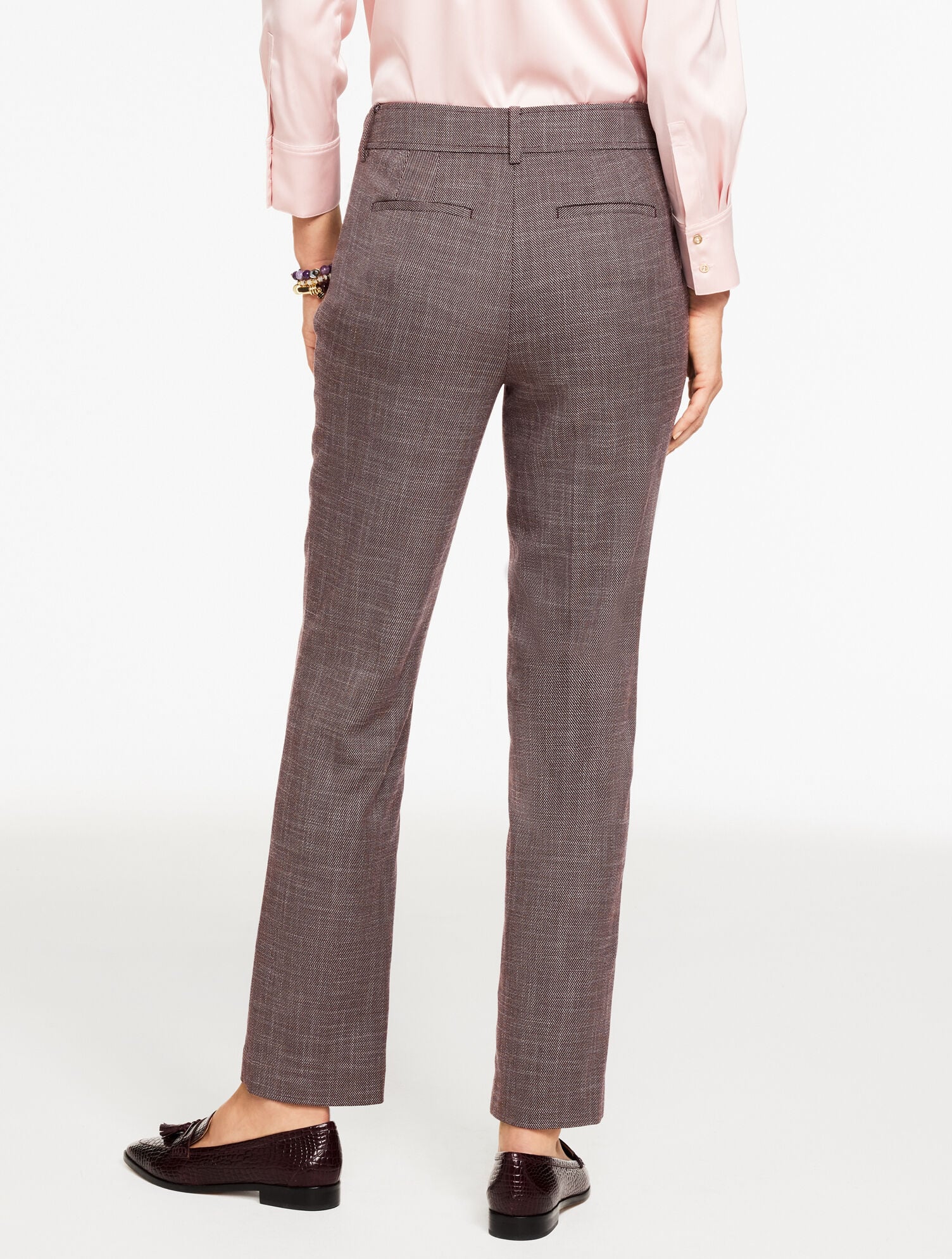 CLASSIC STRAIGHT-LEG TWILL TROUSERS | Talbots online
