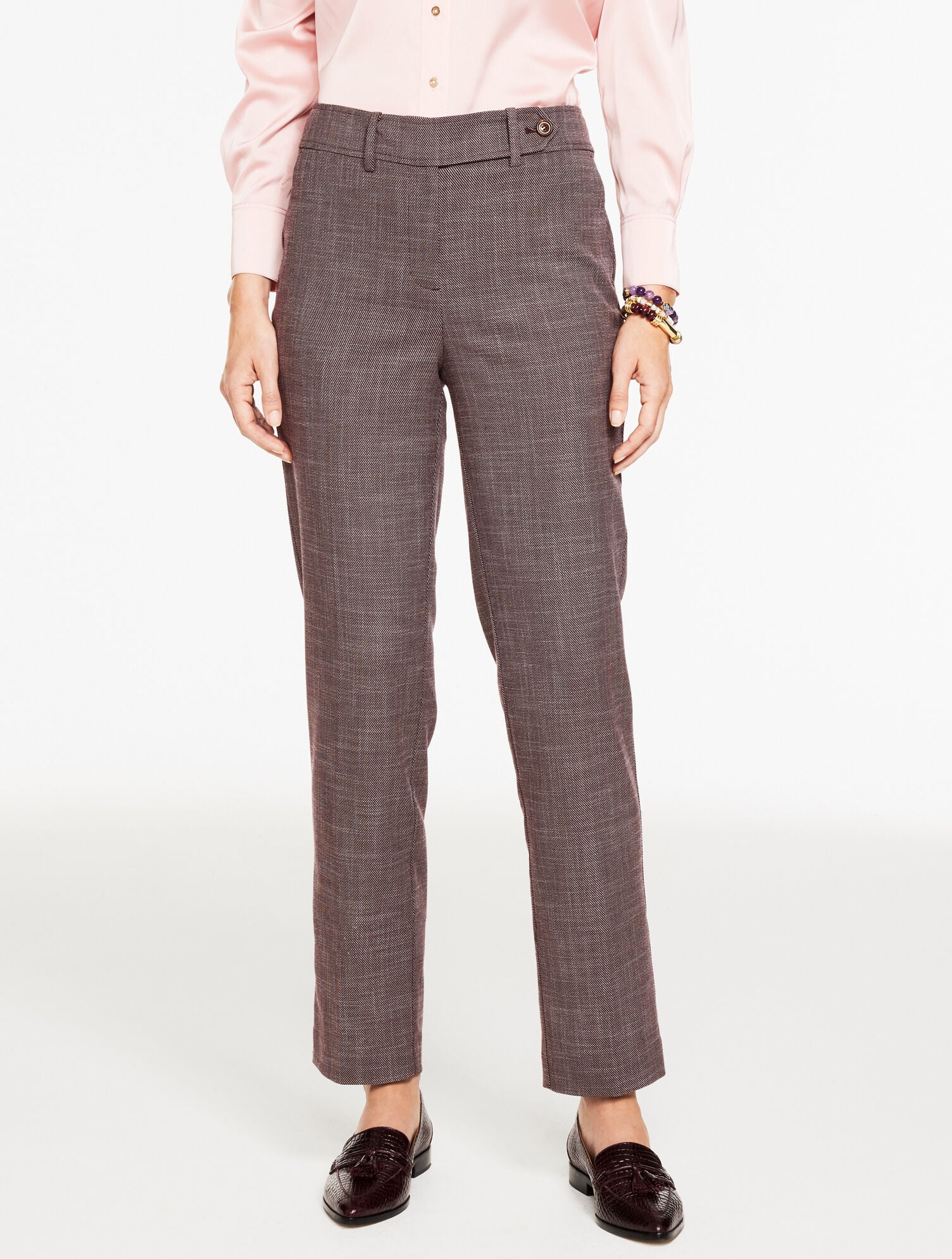 CLASSIC STRAIGHT-LEG TWILL TROUSERS | Talbots online