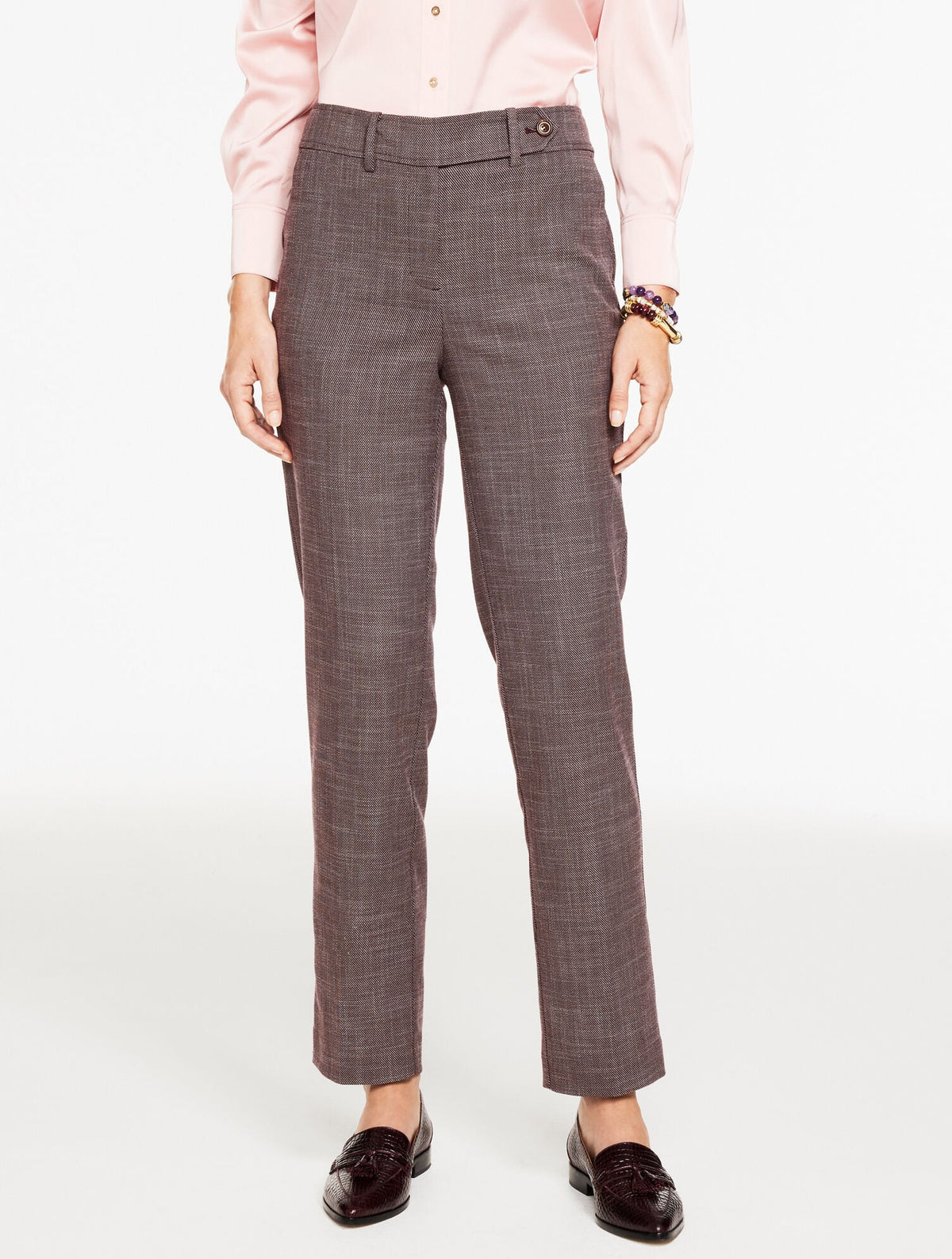 CLASSIC STRAIGHT-LEG TWILL TROUSERS | Talbots online