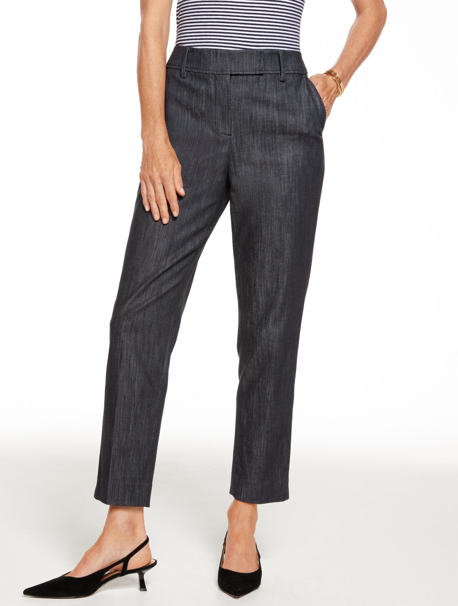 SLIM LEG REFINED DENIM PANTS | Talbots discount