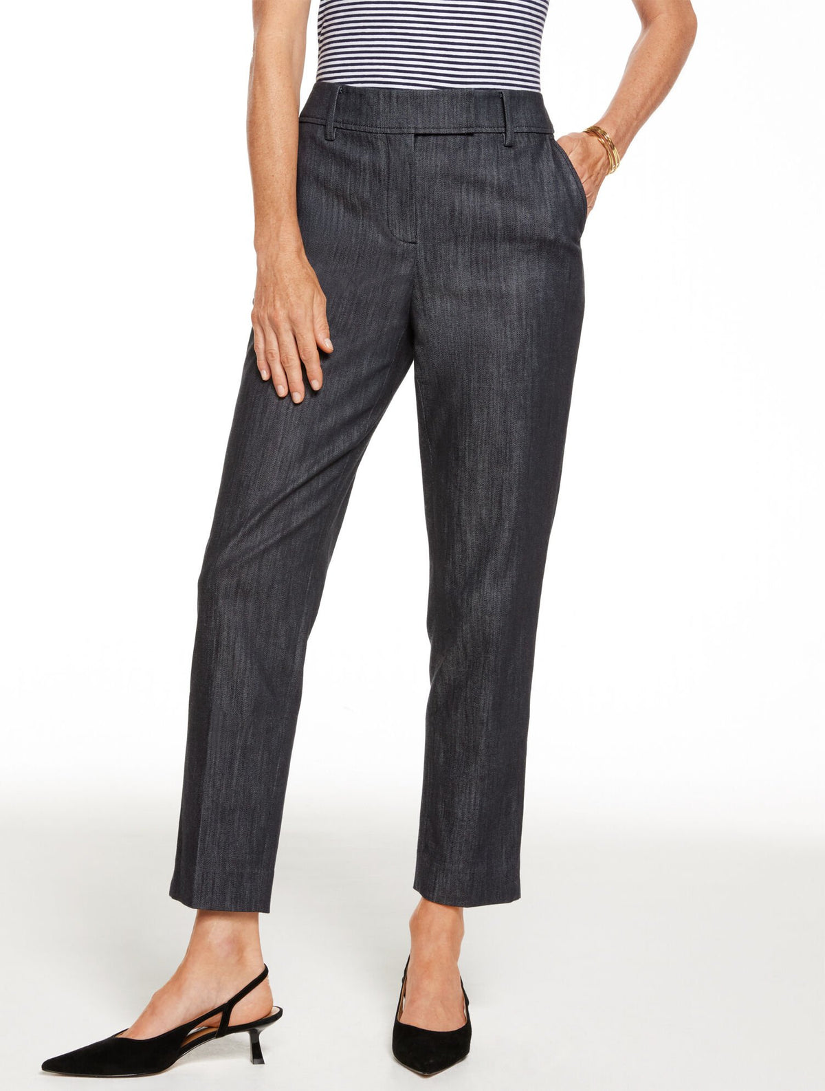 SLIM LEG REFINED DENIM PANTS | Talbots discount