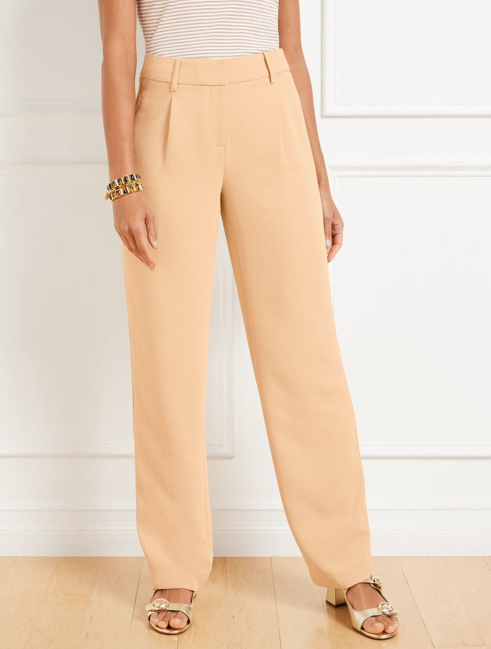 STRAIGHT LEG POLISHED CREPE PANTS | Talbots for sale