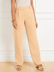 STRAIGHT LEG POLISHED CREPE PANTS | Talbots on sale