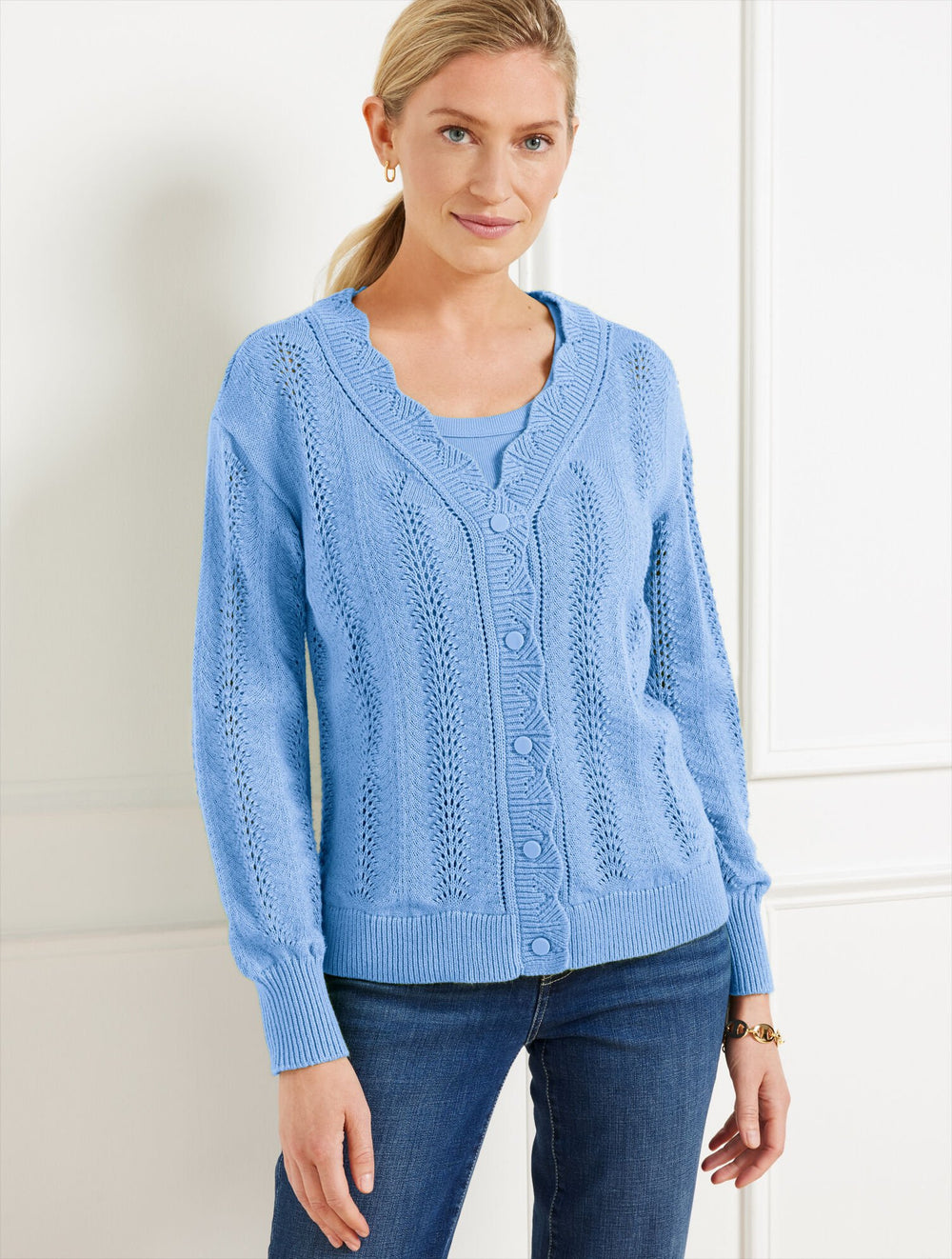 POINTELLE STITCH CARDIGAN | Talbots online