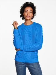 CABLE KNIT CREWNECK SWEATER | Talbots discount
