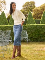 CABLE KNIT CREWNECK SWEATER | Talbots discount