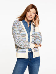 V-NECK CARDIGAN - BREEZY STRIPE | Talbots outlet