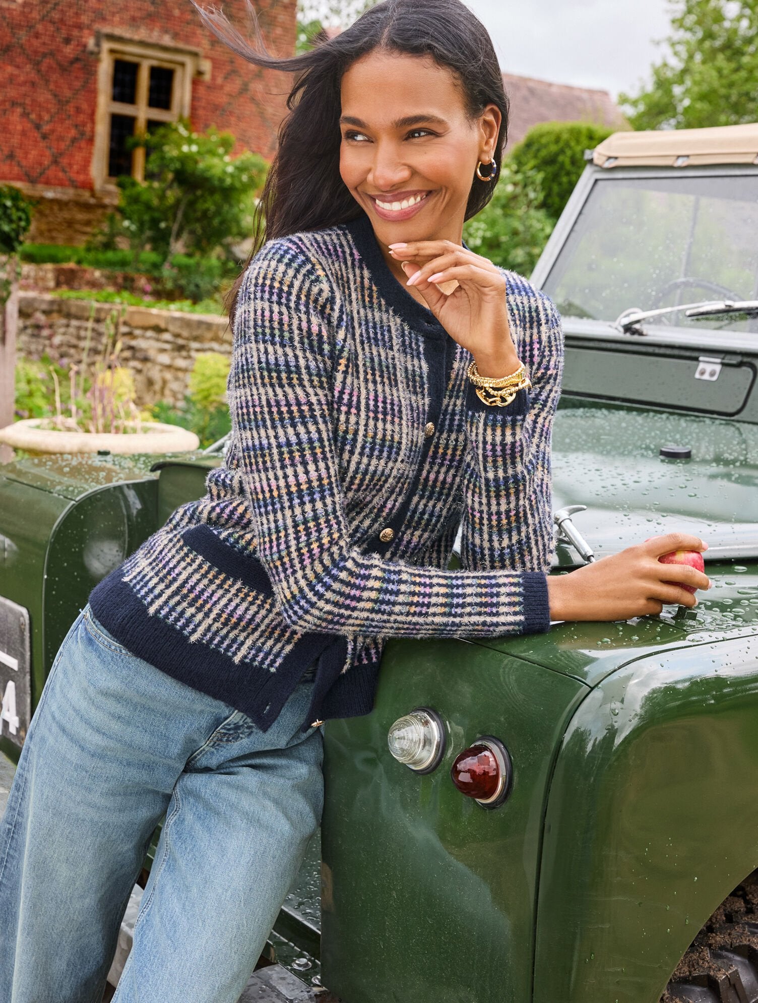 SPARKLE TWEED CREWNECK CARDIGAN | Talbots for sale