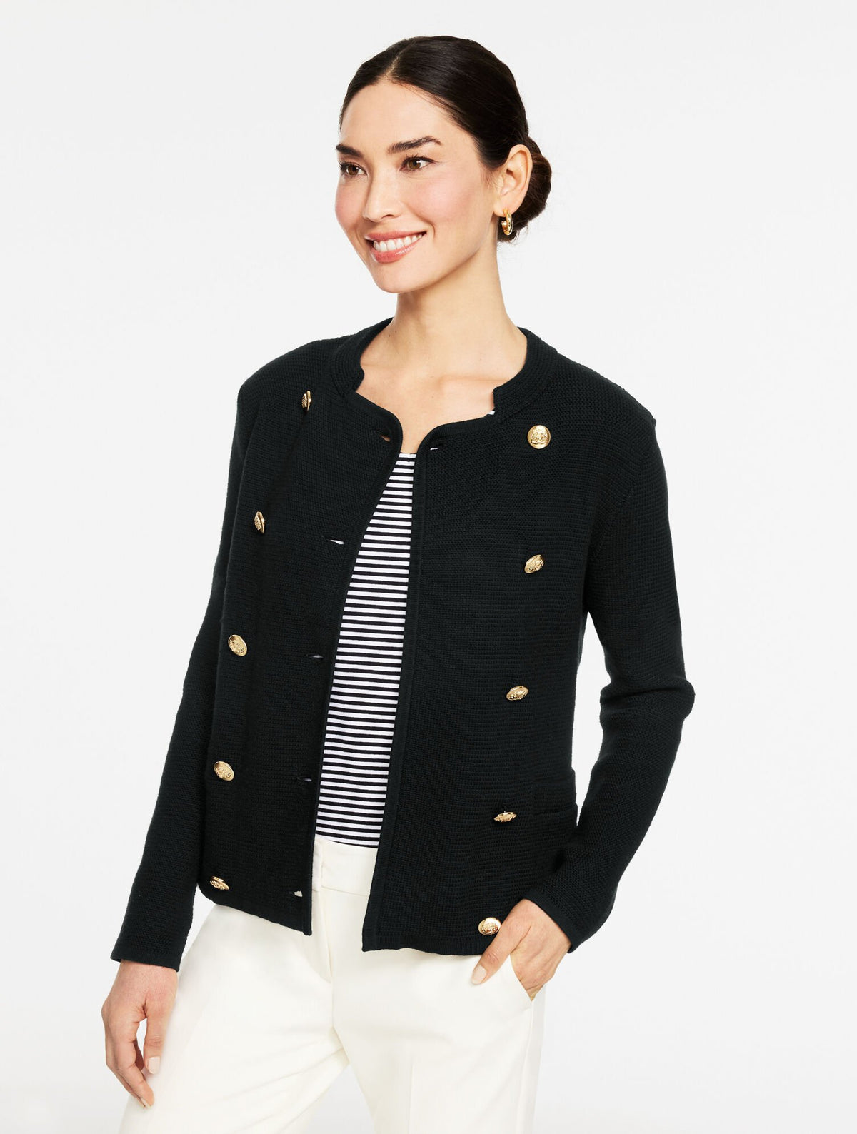 TEXTURE STITCH DOUBLE BREASTED JACKET | Talbots discount