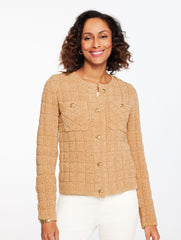 JACQUARD CREWNECK CARDIGAN | Talbots discount