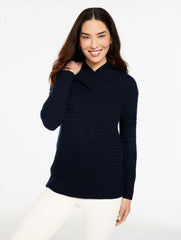 TEXTURED V-NECK PULLOVER | Talbots on sale