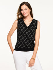 V-NECK SWEATER SHELL - BIAS PLAID | Talbots sale